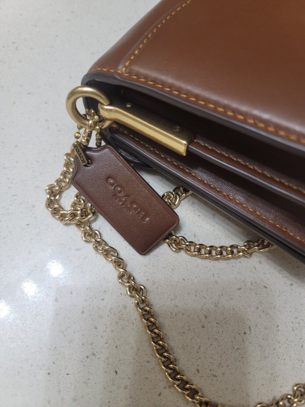 Coach Women's Brown Tabby Signature Chain-Linked Crossbody Bag NWT - Picture 6 of 10